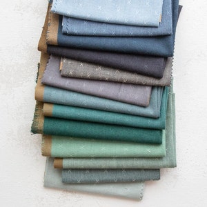 Sprout Wovens by Fableism Supply Co, cool tones, 100% Cotton woven fabric for quilting, garments and home decor, group 3 of 6