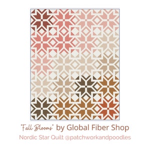 Fall Blooms bundle/kit for Nordic Star and Wonderie Quilt Patterns by Patchwork and Poodles