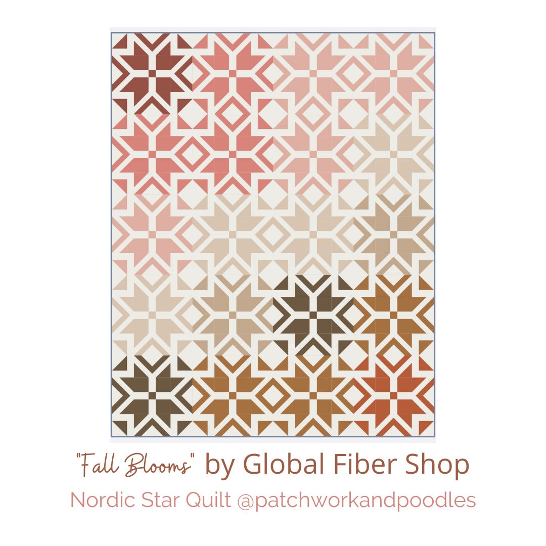 Fall Blooms bundle/kit for Nordic Star and Wonderie Quilt Patterns by Patchwork and Poodles