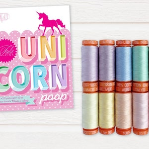 Unicorn Poop thread box by Tula Pink for Aurifil