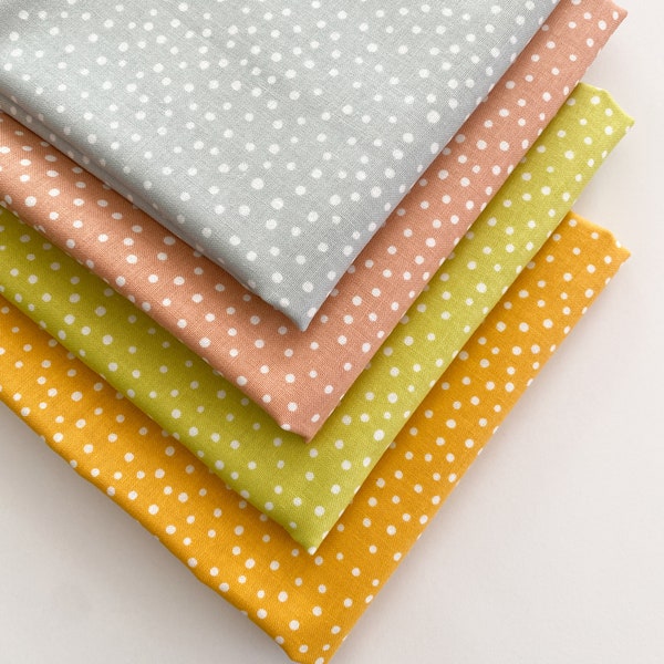 Happiest Dots from RJR Fabrics, polka dot fabric in modern spring shades, perfect for quilting and home decor projects
