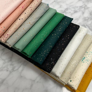 Speckled Cotton Fabric: Metallic Splatter Print by Rashida Coleman-Hale