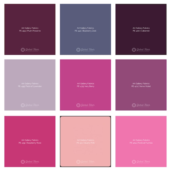 PURE solids by Art Gallery Fabric - Purples