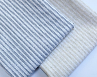 Essex Classic Yarn-dyed wovens, linen and cotton blend, stripe in natural colors, natural, or chambray