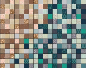 River Blues Bundle 2.0 - Lo & Behold Puff Quilt Kit - Fat quarter, quarter yard and half yard bundles