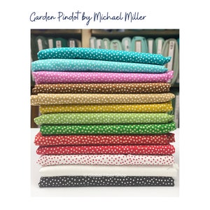 Garden Pindot by Michael Miller Fabrics, mini polkadot fabric, cotton, poplin, quilting blender