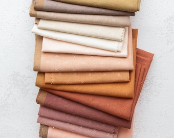 Sprout Wovens Fabric by Fableism: Earth Tone Cotton for Quilting