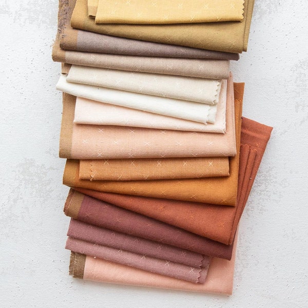 Sprout Wovens Fabric by Fableism: Warm Tone Cotton Woven