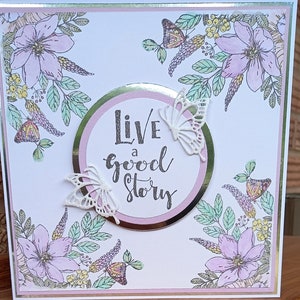 Live a good story greetings card