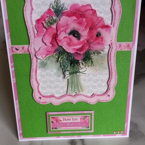 Découpage Poppy se rétablir bientôt carte de vœux