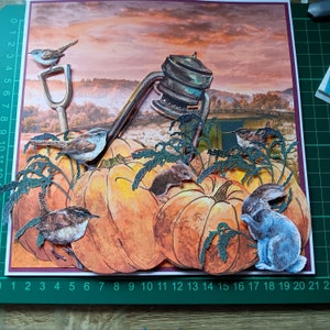 Herfst wenskaart met 3D-elementen