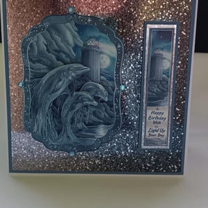 Decoupage Delfine, alles Gute zum Geburtstag wünschen, Ihre Tageskarte zu beleuchten