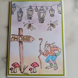 Timbrato e colorato Riscaldamento della casa, nuova casa, biglietto di auguri di benvenuto a casa