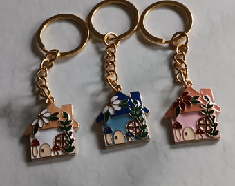 Fairy House keyrings, keychains, bag charms