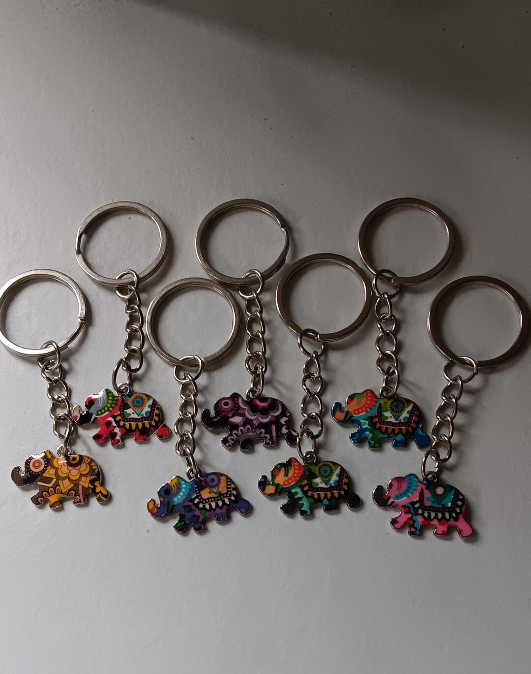Elephant Enamel Keyrings, Keychains, Bag Charms - Etsy