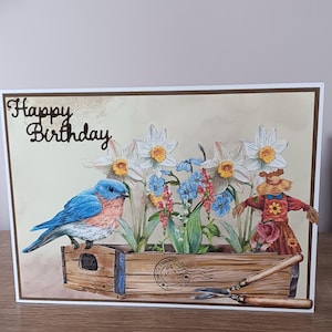 Joyeux anniversaire, carte de voeux A5 paysage