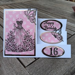 Handgefertigte Side-Stepper-Karte zum 16. Geburtstag