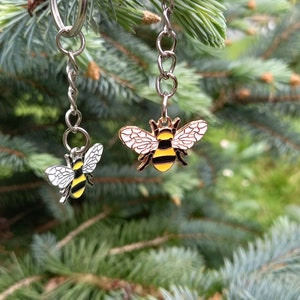 Silver or Gold Bumblebee keyrings/keychains/bag charms