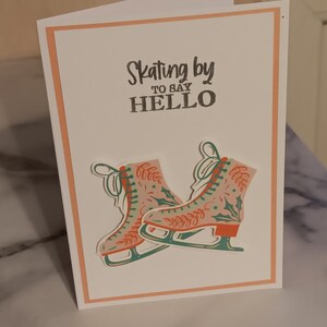 A6 patiner pour dire bonjour carte de voeux
