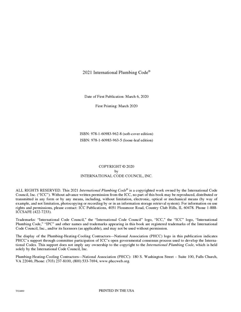 2021 International Plumbing Code IPC STANDARD Etsy