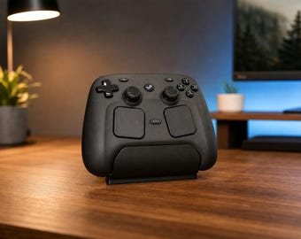 Steam Controller 2 Wall/Desk Mount with Puck Dock, 3D Printed Controller Holder, Compact Gaming Desk Organizer, 2026 Controller Compatible