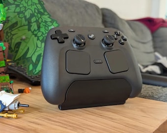 Steam Controller 2 Wall/Desk Mount with Puck Dock, 3D Printed Controller Holder, Compact Gaming Desk Organizer, 2026 Controller Compatible