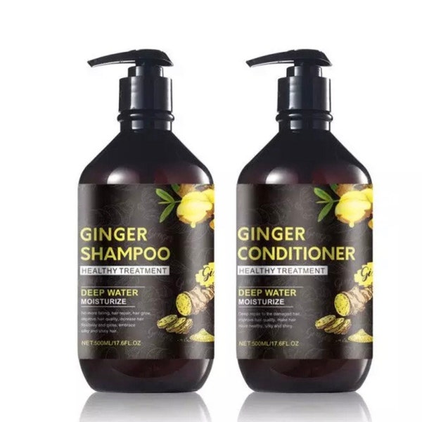 Natural Ginger Shampoo And Conditioner/ Made With 100% Organic Ginger/ Moisturizing Healthy Treatment/ Deep Repair