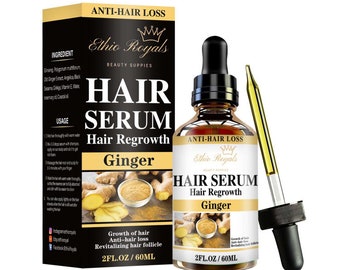 Hair Serum-Hair Regrowth Growth serum- Infused With Ginger-Mega Growth-Natural Hair Oil-Anti Hair loss-Revitalizing Hair Follicle