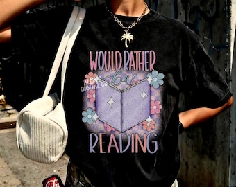 Rather Be Reading PNG, Book PNG for tshirt, book lover png, book lover gift, book girl summer png, png for shirts, png for women, flower png