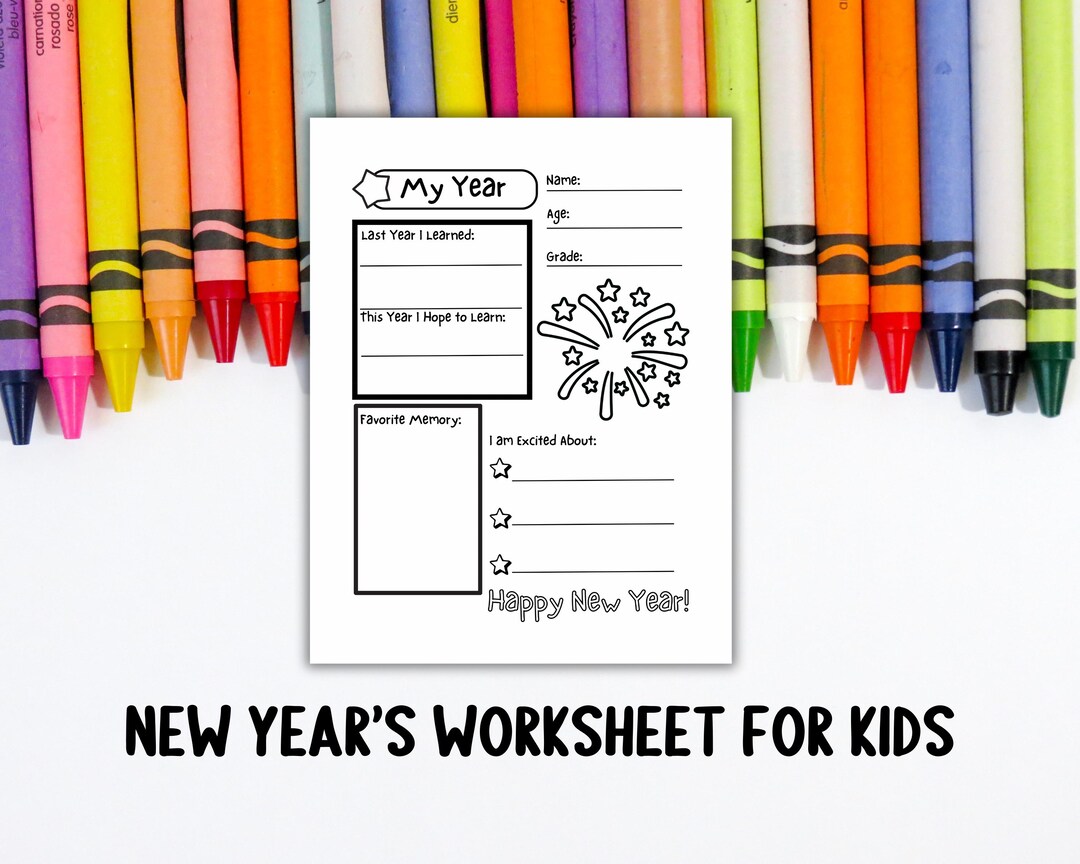Printable NEW YEARS WORKSHEET for Kids | My Year | Year in Review ...
