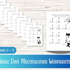 Printable Fall and Winter Themed Single Digit Multiplication Worksheets ...