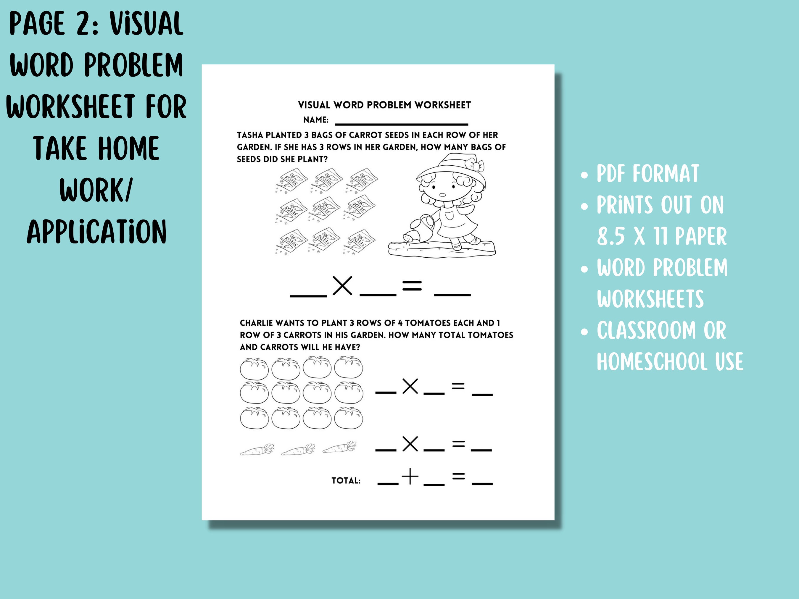 Printable Multiplication Word Problem Worksheet, Classroom and ...