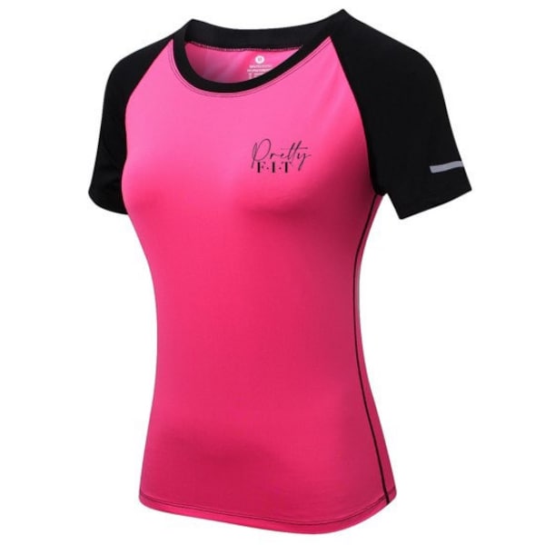 Pretty FIT Cool Vent T Pink and Black, T-shirt, Soft, Short Sleeve T-Shirt, Womens Shirts, womenswear, fitness, workout, gymshirt