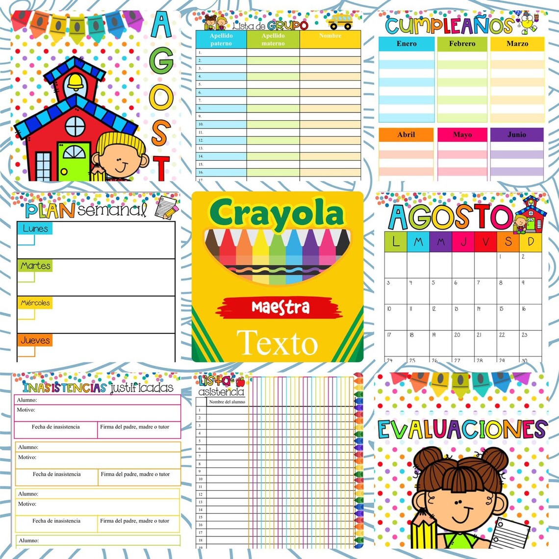 Agenda Escolar Nivel Preescolar o Nivel Básico Editable en Etsy
