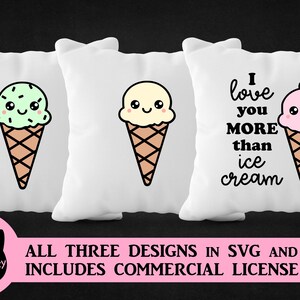 Valentine&#39;s Day SVG Ice Cream svg, Love svg, icecream svg, valentines svg, ice cream png, kawaii svg, kawaii png, valentines png, love png