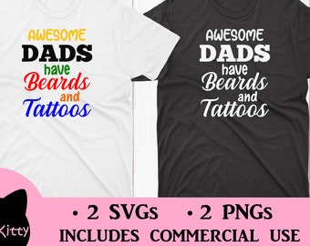 Father's Day Beard Tattoo SVG, PNG Cut Files (Digital Download)