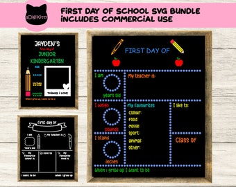 Signe premier jour d’école Téléchargement instantané 1er jour de classe, 1er jour de maternelle Signe premier jour d’école Signe de retour à l’école SIGNE SVG