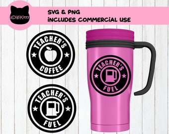 Teacher Coffee Fuel SVG, Mug Tumbler Designs (Digital Download)
