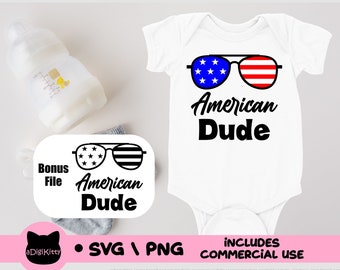 4th of July American Dude SVG, PNG Cut Files