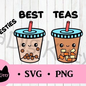 Best Friends SVG, Bubble Tea Svg, Boba svg, Milchtee Svg, kawaii svg, beste Freunde png, Milchtee png, Boba png, Getränke png, kawaii png,