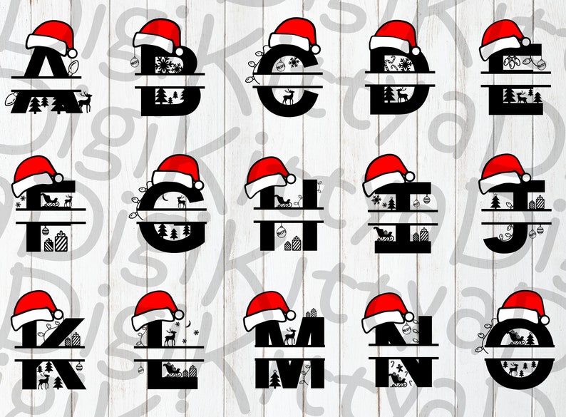 Christmas Monogram SVG, PNG Alphabet, A-Z Letters (digital Download) - Etsy
