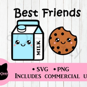 Best Friends SVG, Milk svg, Cookies svg Cream Svg, Choc Chip SVG, kawaii svg, best friends png, milk png, cookies png, kawaii png, bff svg