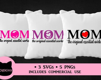 ママのエッセンシャルワーカー SVG PNG、母の日ギフト（デジタル）
