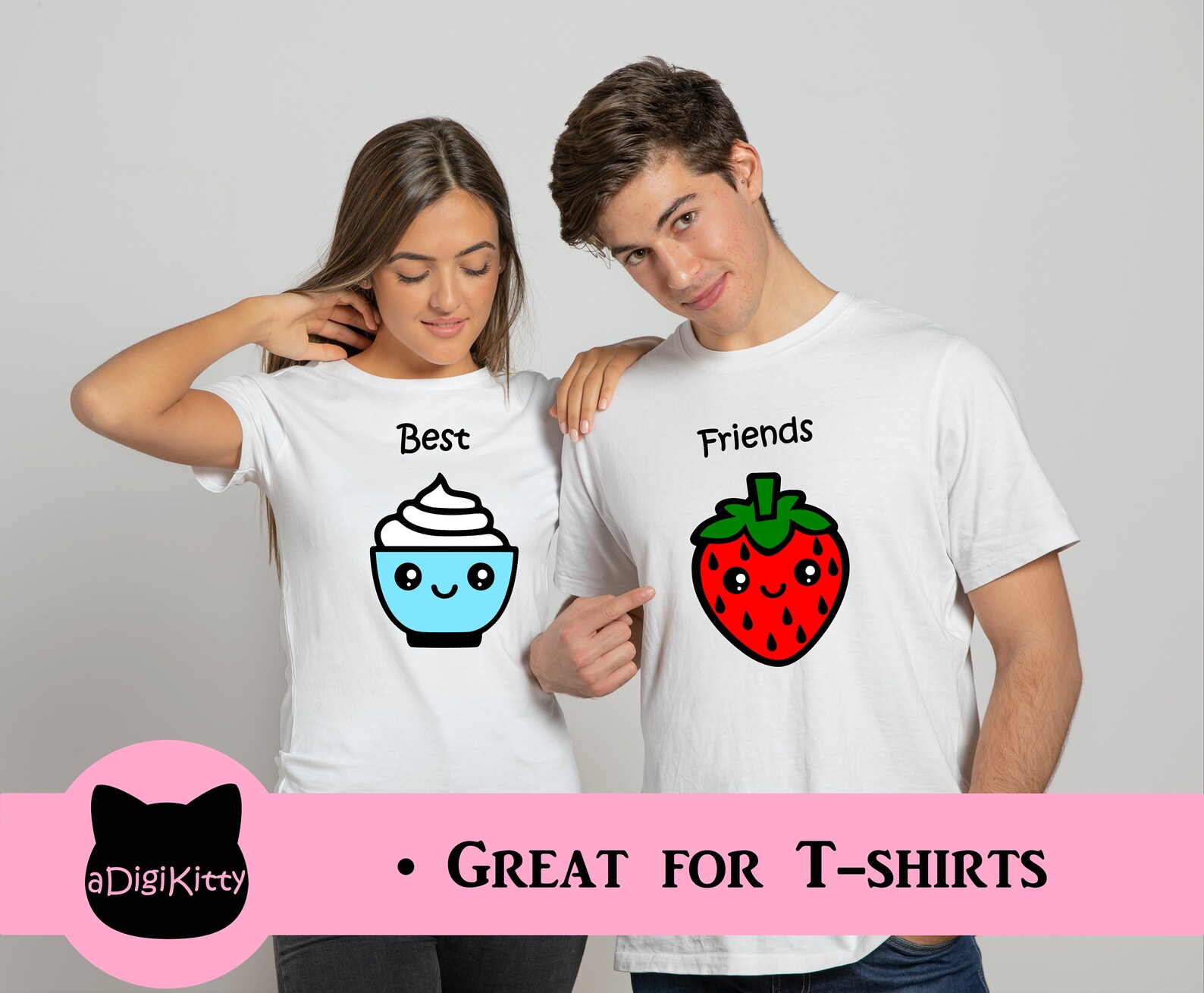 Best Friends SVG Strawberries and Cream Svg Cricut | Etsy