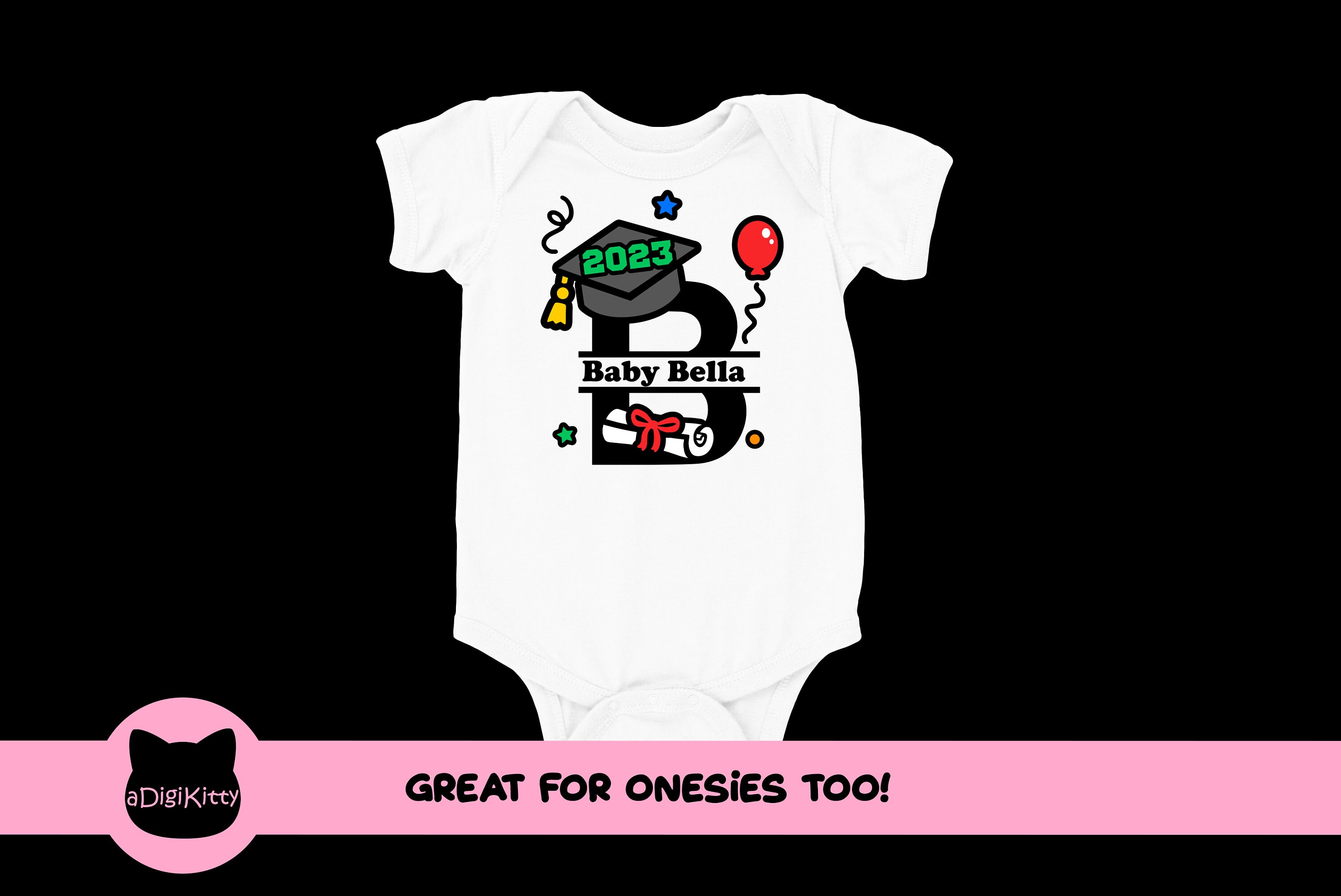 Graduation Monogram SVG & PNG A-Z Alphabet Cricut, Silhouette, Cut ...