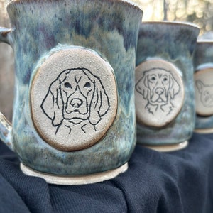 Custom handmade dog mug, handmade pottery dog mug