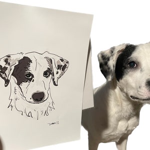 Custom Pet Portrait: Hand Drawn Pen or Digital Art (8x10&quot; Print)
