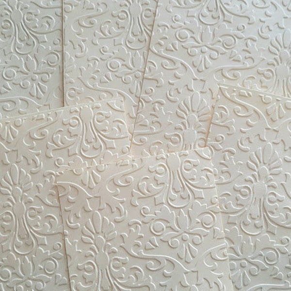 Embossed Cream Cardstock, Junk Journal Supplies, Card-making Supplies, Scrapbooking Supplies, Ivory Paper, Papercraft Supplies