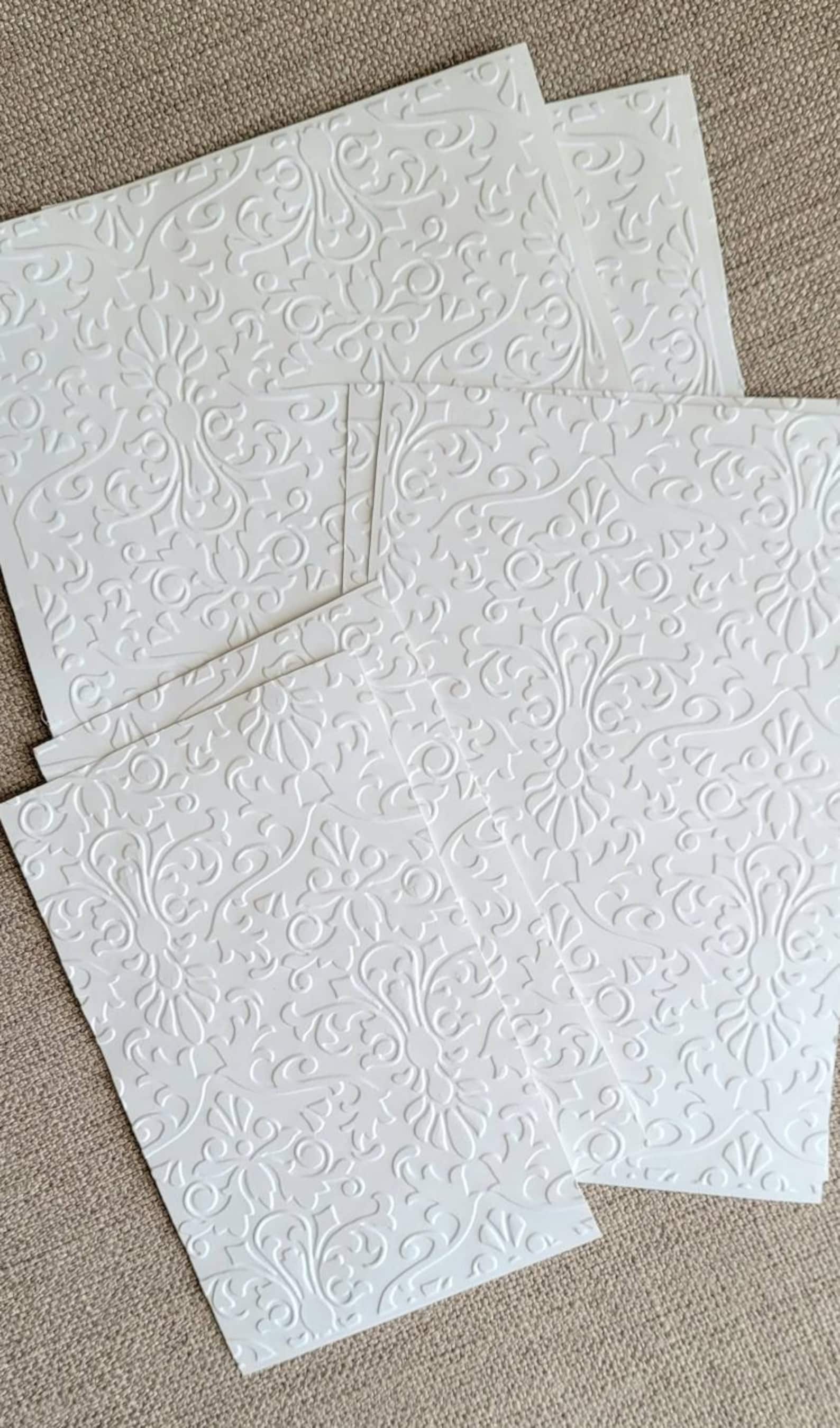 Embossed White Cardstock Junk Journal Supplies Cardmaking Etsy Canada