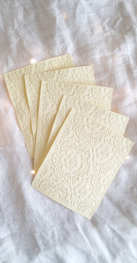 Embossed Cream Cardstock Junk Journal Supplies Card-making Supplies  Scrapbooking Supplies Cream Paper Embossing Papercraft Supplies 